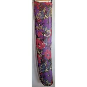 Axcess Women's Rectangle Scarf Floral Purple Red Silk 57 x 12 inches